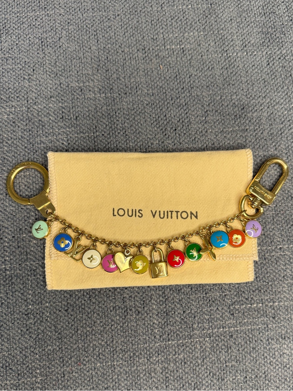 Louis Vuitton bag charm Pastilles multicolor keychain